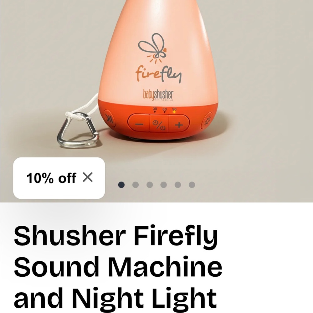 Firefly Baby Shusher Sound Machine and Night Light